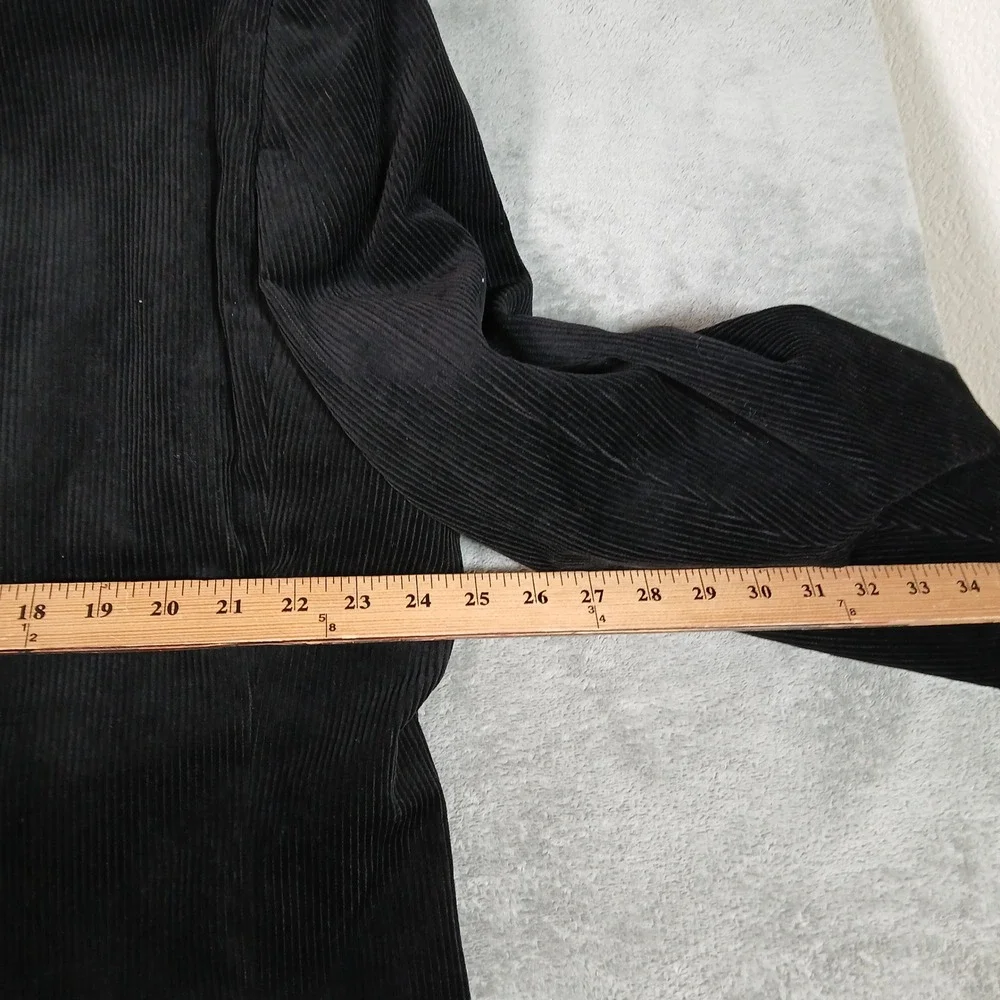 Croft & Barrow Y2K Sport Coat Mens 48L Corduroy Blazer Black Cotton NEW